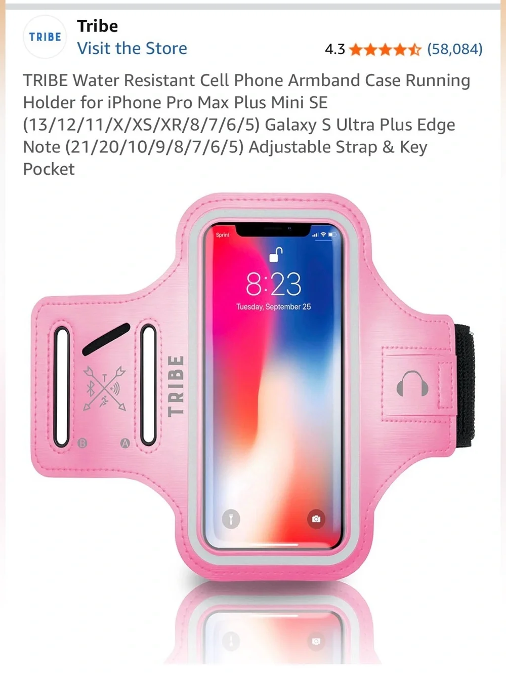 Pink Phone Armband for Running/Working Out